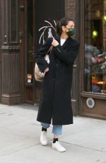 KATIE HOLMES Out and About in New York 02/10/2021