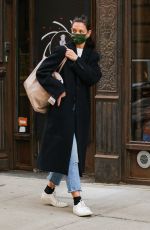 KATIE HOLMES Out and About in New York 02/10/2021