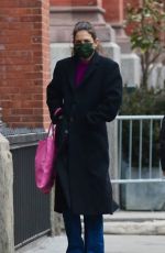 KATIE HOLMES Out and About in New York 02/15/2021