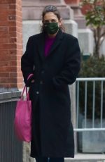 KATIE HOLMES Out and About in New York 02/15/2021