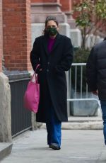 KATIE HOLMES Out and About in New York 02/15/2021