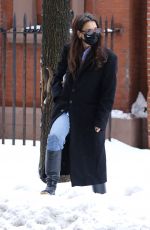 KATIE HOLMES Out in New York 02/02/2021