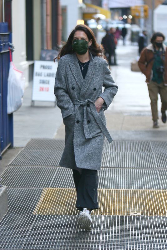 KATIE HOLMES Out on Valentine
