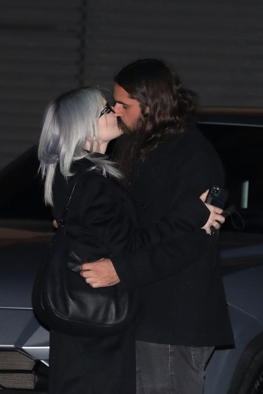 KELLY OSBOURNE and Erik Bragg Share a Kiss at Nobu in Malibu 02/16/2021