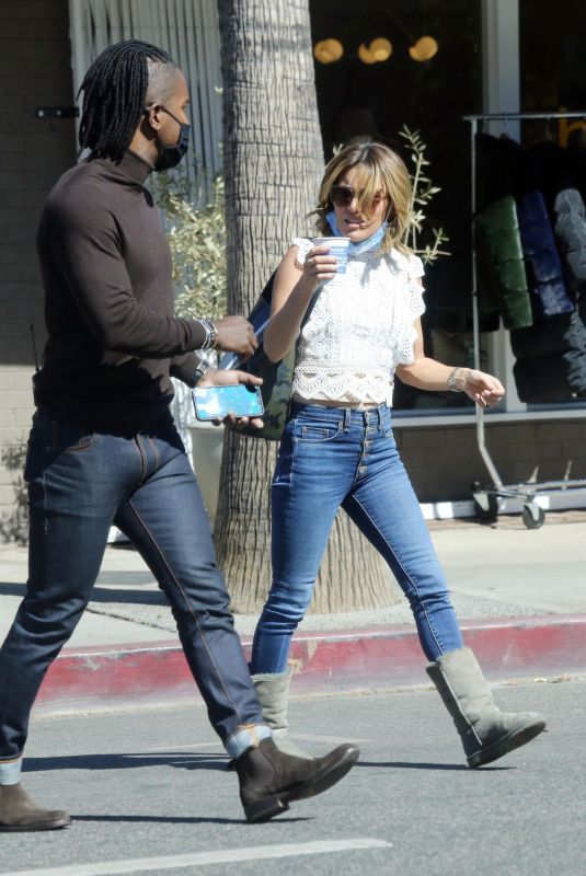 KIT HOOVER and Scott Evans at Alfred Coffee in Studio City 02/25/2021