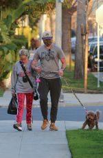 KRISTIN CHENOWEETH and Josh Bryant Out with Their Dog in Beverly Hills 02/25/2021