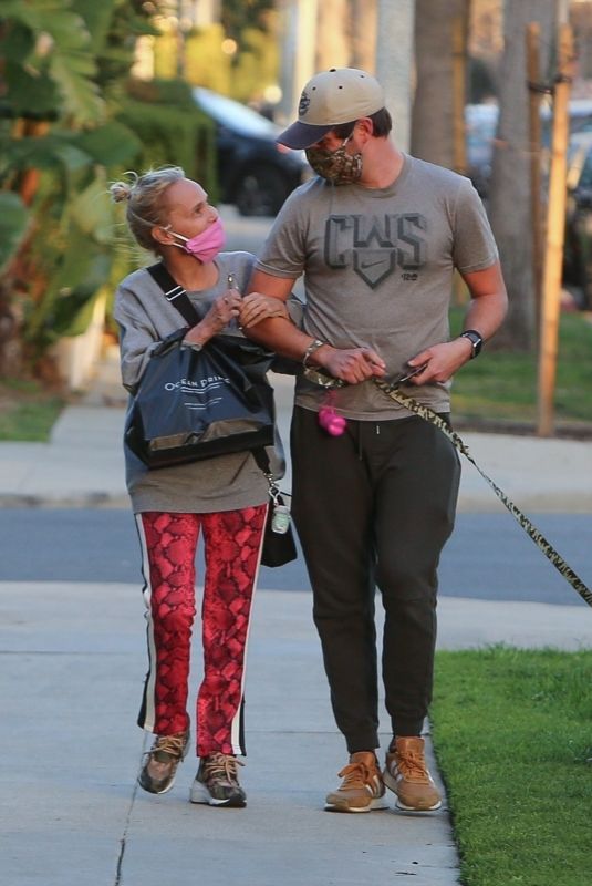 KRISTIN CHENOWEETH and Josh Bryant Out with Their Dog in Beverly Hills 02/25/2021