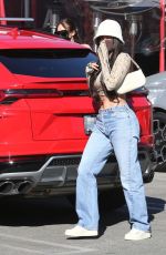 KYLIE JENNER in Denim at Matsuhisa Sushi Restaurant in Beverly Hills 02/23/2021