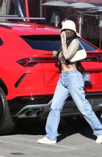 KYLIE JENNER in Denim at Matsuhisa Sushi Restaurant in Beverly Hills 02/23/2021