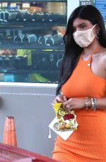 KYLIE JENNER in Tight Dress at a Gas Station in Bel Air 02/22/2021