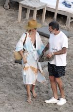 LAETICIA HALLYDAY and Jalil Lespert Out at a Beach in St. Barths 02/18/2021