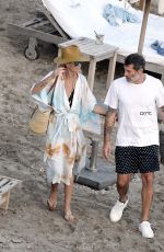 LAETICIA HALLYDAY and Jalil Lespert Out at a Beach in St. Barths 02/18/2021