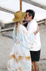 LAETICIA HALLYDAY and Jalil Lespert Out at a Beach in St. Barths 02/18/2021