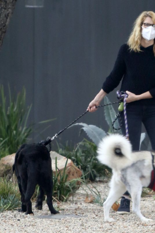 LAURA DERN Out with Her Dogs on Her Birthday in Los Angeles 02/10/2021