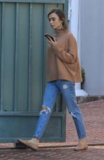 LILY COLLINS Out and About in Beverly Hills 02/04/2021