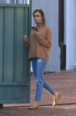 LILY COLLINS Out and About in Beverly Hills 02/04/2021
