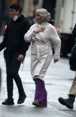 LILY JAMES and EMMA THOMPSON on the Set of What