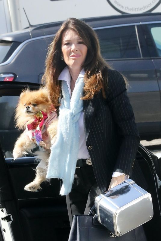 LISA VANDERPUMP Out with her Dog in Los Angeles 02/07/2021