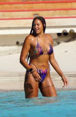 LIZ CAMBAGE in Bikinia t a Beach in St.Barth 02/04/2021