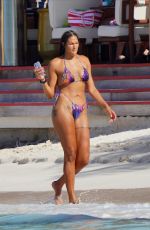 LIZ CAMBAGE in Bikinia t a Beach in St.Barth 02/04/2021