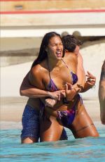 LIZ CAMBAGE in Bikinia t a Beach in St.Barth 02/04/2021