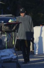 LONI WILLISON Pulls a Cart Out at Santa Monica Beach 02/20/201