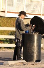 LONI WILLISON Pulls a Cart Out at Santa Monica Beach 02/20/201