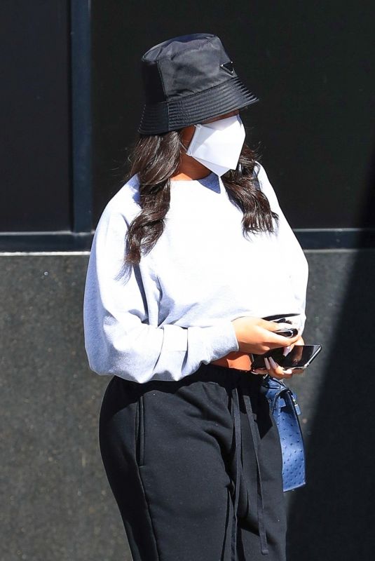 LORI HARVEY Leaves XIV Karats in Beverly Hills 02/03/2021