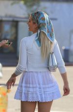 LOTTIE MOSS in a White Mini Skirt Out in West Hollywood 02/02/2021