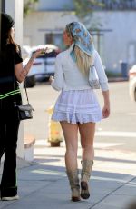LOTTIE MOSS in a White Mini Skirt Out in West Hollywood 02/02/2021