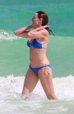 LUANN DE LESSEPS in a Blue Bikini in Tulum 02/24/2021