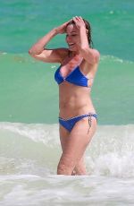 LUANN DE LESSEPS in a Blue Bikini in Tulum 02/24/2021