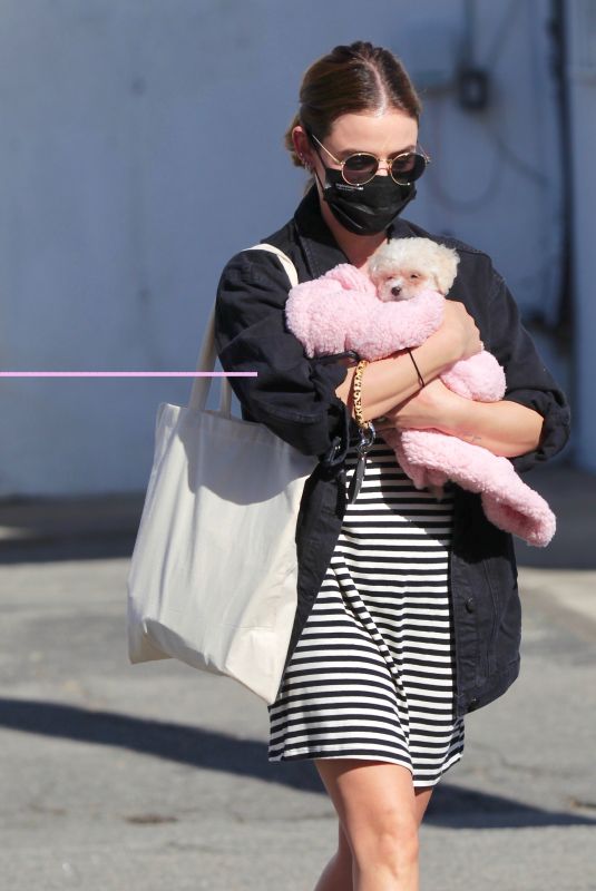 LUCY HALE Adopts a New Dog in Studio City 02/06/2021