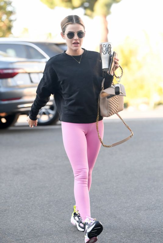 LUCY HALE Arrives at Pilates Class in Los Angeles 02/27/2021