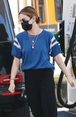 LUCY HALE at a Gas Station in Studio City 02/22/2021