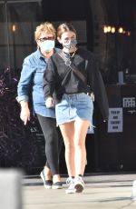 LUCY HALE in Denim Skirt Out Shopping in Studio City 02/05/2021