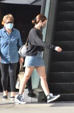 LUCY HALE in Denim Skirt Out Shopping in Studio City 02/05/2021