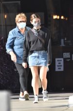LUCY HALE in Denim Skirt Out Shopping in Studio City 02/05/2021