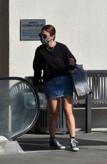 LUCY HALE in Denim Skirt Out Shopping in Studio City 02/05/2021