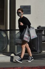 LUCY HALE in Denim Skirt Out Shopping in Studio City 02/05/2021