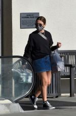 LUCY HALE in Denim Skirt Out Shopping in Studio City 02/05/2021