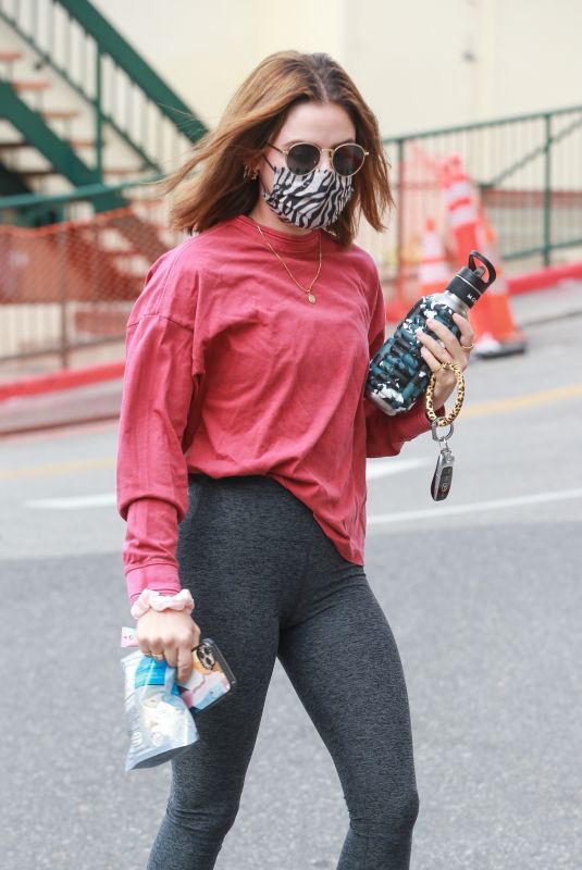 LUCY HALE Leaves Pilates Class in Los Angeles 02/09/2021