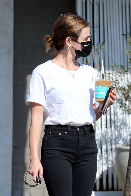 LUCY HALE Out for Coffee in Los Angeles 02/10/2021