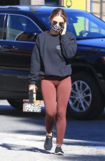 LUCY HALE Out for Coffee in Los Angeles 02/18/2021