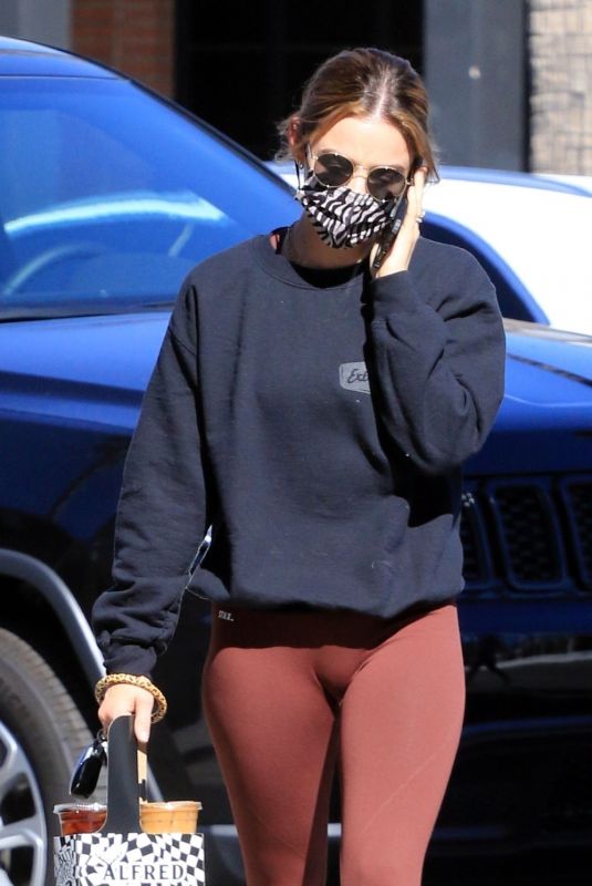 LUCY HALE Out for Coffee in Los Angeles 02/18/2021