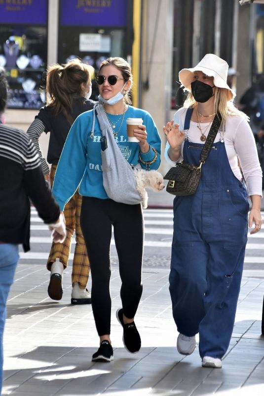 LUCY HALE Out for Coffee with a Friend in Los Angeles 02/16/2021