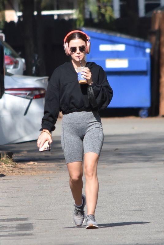 LUCY HALE Out for Iced Coffee in Los Angeles 02/08/2021