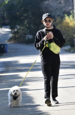 LUCY HALE Out with Her Dog in Los Angeles 02/04/2021