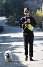 LUCY HALE Out with Her Dog in Los Angeles 02/04/2021