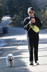 LUCY HALE Out with Her Dog in Los Angeles 02/04/2021